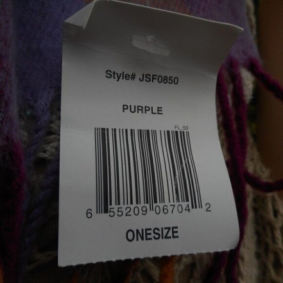 NWT MANHATTAN HAT CO. Cashmere Feel - 100% Acrylic Multi-Color Plaid Scarf - Picture 6 of 6